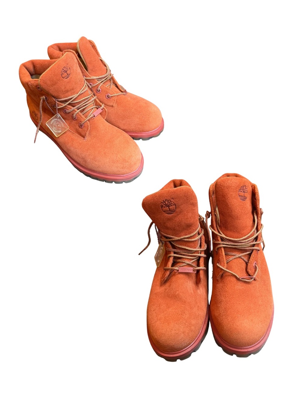 Timberland Orange Suede Lace-Up Boots